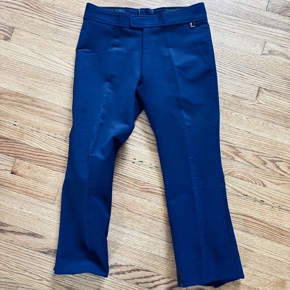 VTG 80s Roffe Skiwear Olympic Pant Fleece Lined Navy 36 Reg Retro Discontinued
